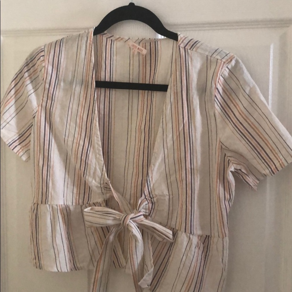 Lottie Moss/Pacsun Striped Tie Front Top